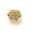 Rack Plating Brass Micro Pave Clear Cubic Zirconia Bead Caps KK-H508-22A-G-2