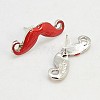 Fashion Moustache Ear Studs X-EJEW-G093-1A-2