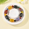Natural Agate Bead Stretch Bracelets G-P570-01E-1