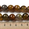 Faceted Natural Dragon Veins Agate Beads Strands G-F447-12mm-L09-5