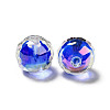 UV Plating Rainbow Iridescent Transparent Acrylic Beads OACR-A014-B02-1