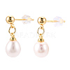 Natural Pearl Teardrop Dangle Stud Earrings PEAR-N020-06H-3