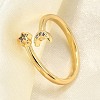 Brass Micro Pave Clear Cubic Zirconia Cuff Rings for Women RJEW-H247-26G-1
