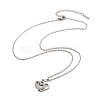 304 Stainless Steel Crystal Rhinestone Heart Pendant Cable Chain Necklaces for Women NJEW-Z056-01B-P-4