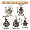 10Pcs 5 Styles Brass Cage Pendants KK-FI0001-11-2