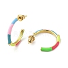 Golden Brass Ring Stud Earrings EJEW-L268-014G-04-2