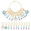 24Pcs Alloy Enamel Pendant Locking Stitch Markers HJEW-HY00116-1