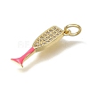 Brass Micro Pave Clear Cubic Zirconia Pendants CU-CBAEEA8-15C-G-2