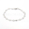 Tarnish Resistant Casual Style 304 Stainless Steel Heart Link Chain Bracelets STAS-O036-05P-1