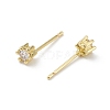 Rack Plating Brass Cubic Zirconia Stud Earrings for Women EJEW-K245-16G-2