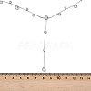 304 Stainless SteelPave Clear Cubic Zirconia Flat Round Link Chain Y Necklaces NJEW-Z088-01P-3