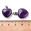 Natural Amethyst Charms HEAR-PW0001-057-37-2