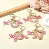 Letter A~Z Transparent Glitter Resin Pendant Keychains KEYC-FZ00024-08-10