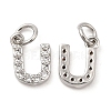 Brass Micro Pave Grade AAA Cubic Zirconia Charms ZIRC-P067-11P-U-NR-2