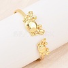 Marine Organism Brass Cuff Bangles for Women BJEW-D368-03C-G-3