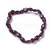 Natural Garnet Bead Stretch Bracelets BJEW-K213-45-2