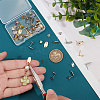 36Pcs 6 Styles 201 Stainless Steel Stud Earring Findings with Hole EJEW-UN0002-41-4