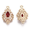 Brass Micro Pave Cubic Zirconia Links Connectors X-KK-R111-011-A01-2