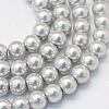 Baking Paint Pearlized Glass Pearl Round Bead Strands X-HY-Q003-10mm-62-1