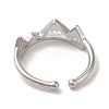 Brass Open Cuff Rings for Woman RJEW-M161-02P-3