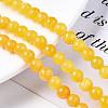 Natural Dyed Yellow Jade Gemstone Bead Strands X-G-R271-6mm-Y07-4