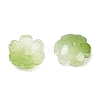 Transparent Spray Paint Glass Bead Caps GLAA-H035-04E-2