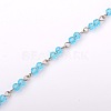 Handmade Round Glass Beads Chains for Necklaces Bracelets Making AJEW-JB00057-03-1