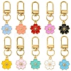 Alloy Enamel Sakura Pendant Decorations HJEW-YW00019-01-2