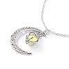 Luminous Alloy Locket Pendant Necklaces NJEW-F284-05A-2