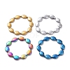 Synthetic Hematite Oval Beaded Stretch Bracelet for Men Women G-C006-12-1