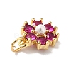 Rack Plating Brass Micro Pave Cubic Zirconia Charms KK-A160-22E-G-4