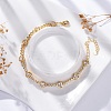 Rack Plating Brass Micro Pave Cubic Zirconia Link Bracelets for Women BJEW-C086-02G-1