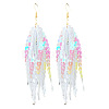 Acrylic & Plastic Glitter Tassel Dangle Earrings FS-WGEB983-07-1