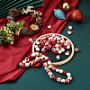 Beadthoven 100Pcs 5 Style Christmas Themed Dyed Natural Wooden Beads WOOD-BT0001-07-5