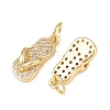 Brass Micro Pave Clear Cubic Zirconia Charms ZIRC-G153-28G-3