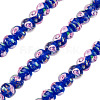 1 Strand Handmade Lampwork Inner Flower Rondelle Beads Strands LAMP-TA0002-72D-2