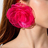Flower Alloy Cloth Stud Earrings FS-WGD2E13-15-1
