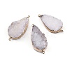Electroplated Natural & Dyed Druzy Quartz Links connectors G-E499-07-G-2