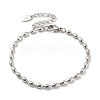 Non-Tarnish 201 Stainless Steel Rugby Beaded Chain Bracelets BJEW-G696-01B-P-1