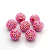 Chunky Resin Rhinestone Bubblegum Ball Beads RESI-S253-22mm-GAB3-1