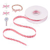 10 Yards Flat Polycotton(Polyester Cotton) Ribbon OCOR-TAC0030-01G-1