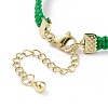 Glass Braided Flower Link Bracelet for Women BJEW-TA00130-01-5