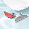 Printed 304 Stainless Steel Stud Earrings EJEW-Z171-02P-3