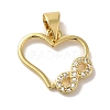 Rack Plating Brass Micro Pave Cubic Zirconia Pendant KK-U027-22G-1