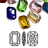 Faceted Rectangle K9 Glass Pointed Back Rhinestone Cabochons RGLA-A017-13x18mm-SM-1