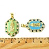 Brass Micro Pave Cubic Zirconia Pendants KK-H472-01G-3