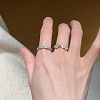 Alloy Enamel with Rhinestone Cuff Open Rings for Women FS-WGC14BE-01-4