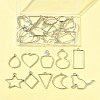 26Pcs 13 Styles Rack Plating Alloy Open Back Bezel Pendants FIND-FS0003-72-8