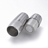 304 Stainless Steel Magnetic Clasps with Glue-in Ends STAS-D242-13P-2