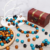 180Pcs 3 Colors Natural Wood Dyed Beads WOOD-GF0002-04-4